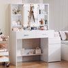 Dressing Table with Adjustable LED Light Vanity Table White Makeup Desk