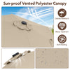 Garden Table Umbrella Outdoor Heavy Duty Market Umbrella w/ LED Lights-Beige
