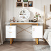 Computer Desk Home Office Desk with Floating Desktop & Dual Drawers White