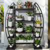 8 Tier Large Plant Stand Industrial Curved Oval Flower Pot Rack Opening Shelves