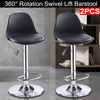 2x Chrome Metal Base & Gas Lift Faux Leather Kitchen Breakfast Bar Stool Swivel