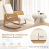 Upholstered Rocking Chair Bedroom Modern Single Accent Chair w/Rattan Armrests