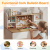 Student Writing Table Kids Study Desk with Charging Station-White