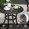 Outdoor Small Coffee Table Patio Side Table Cast End Table w/Adjustable Footpads
