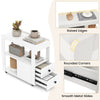 Modern 2-Drawer Sofa Side Table Narrow End Table-White