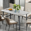 Luxury Sintered Stone Dining Table Thicken Aluminum Base Kitchen Table 4-6 Seats