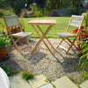 Garden Gear Arwen Acacia Wood Bistro Set Folding Table Chairs Outdoor Patio
