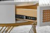 Round Nesting Coffee Tables Set Stacking Side Tables with Storage Drawer White