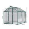 4x6/6x6/8x6/10x6FT Walk-In Greenhouse Aluminium Frame / Polycarb Panel Silver
