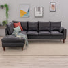 L-Shaped Corner Sofa, Sectional Couch with Built-in USB Port Chaise