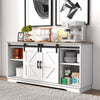 Sliding Barn Door Sideboard Storage Cabinet Coffee Bar TV Stand Farmhouse Style