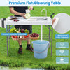 2 in 1 Foldable Fish Cleaning Table Outdoor Workstation w/ Sink Picnic Table