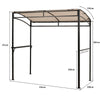 7FT Grill Gazebo Patio Barbecue Canopy Curved Grill Shelter Sunshade Awning