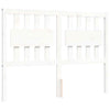 Gecheer Bed Frame with Headboard White 140x190 Solid Wood Bed Frame Q4Z9