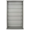 Wall Display Cabinet Grey MDF Wood 6 Glass Shelves 3304OC