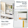 White Dressing Table With LED Lights Sliding Mirror Vanity Table Makeup Desk
