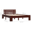 Bed Frame Dark Brown Solid Pine Wood 120x200 D7I8