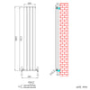 Vertical Radiator Anthracite White Black Flat Panel Modern Tall Rads Double 1800