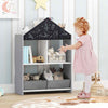 Toddler Display Bookshelf Toy Storage Kids Dollhouse Bookcase-Gray