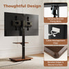 Rolling TV Stand on Wheels Mobile TV Cart for 32"-75" TVs Walnut