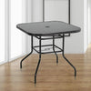 Black Glass Rect/Round/Square Garden Table Bistro Outdoor BBQ Patio Dining Table