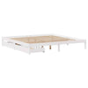 Bed Frame with Drawers White 200x200 Solid Wood Pine V9F9
