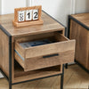 Bedroom Bedside Table Mini Side Table with Drawer Wooden Metal Frame Night Table