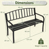 2-3-Persons Patio Bench Outdoor Metal Loveseat Chair-Black