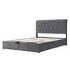 Upholstered Bed Frame with Hydraulic Lift, 5ft King Size Bed Frame with Storage