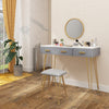 Dressing Table Makeup Vanity Set Desk with Round Mirror 3 Drawers Stool Bedroom