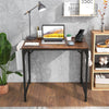 Modern Writing Study Desk Computer Desk w/Storage Bag-Brown
