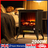 Burner Living Log Wood Electric Stove Fire Heat Fan Heater Fireplace Room Zwgpbw
