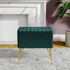 Velvet Footstool Ottomans with 4 Metal Legs Dressing Table Stool Bedroom Chairs