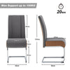 2PCS Grey Dining Chairs Velvet High Back Metal Leg Design Dinging Room Kitchen