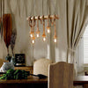 6 Wire Bamboo Hemp Rope Spider Lamp Ceiling Light Fitting Pendant Light Shade