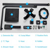 Modern Black Bathroom Exposed Shower Mixer Twin Head Large Square Bar Set Valve