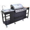 BBQ BARBECUE KITCHEN STAINLESS STEEL 4 BURNERS SIDE HOT B9F6