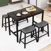 Modern 5 PCS Dining Set Kitchen Counter Height Table w/ 4 Upholstered Stools
