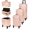 Makeup Trolley Case 4 in 1 Vanity Cosmetology Case Cosmetic Train Case on Wheels