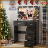 Makeup Desk Dressing Table With 11 Lights Mirror Drawers Vanity Set Bedroom