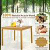 4-Person Large Square Dining Table Outdoor Acacia Wood Patio Bistro Table