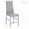 4x Grey Faux Leather Dining Chairs with Black Tempered Glass Dining Table Set