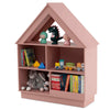 Wooden 5-cubby Toy Storage Organizer House-shaped Children Bookcase