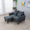 Panana 2 Seats Loveseat Couch Sofa Ottoman Upholstered Furniture for Small Space