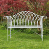 Grey Garden Bench Metal 2 Seater Patio Chair Outdoor Seating Ornate Design