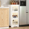 Kitchen Pantry Cupboard Bamboo Storage Cabinet Display Organizer Freestanding