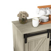 Sliding Barn Door Sideboard Storage Cabinet Coffee Bar TV Stand Farmhouse Style