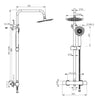Thermostatic Exposed Shower Mixer Bathroom Twin Head Large Round Bar Set Chrome