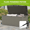 Outdoor Storage Box 120 Gal, Resin, Waterproof & Lockable, Taupe