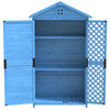 GARDEN SHED WOODEN OUTDOOR TOOL STORAGE SHED,COMPACT UTILITY SENTRY UNIT BLUE